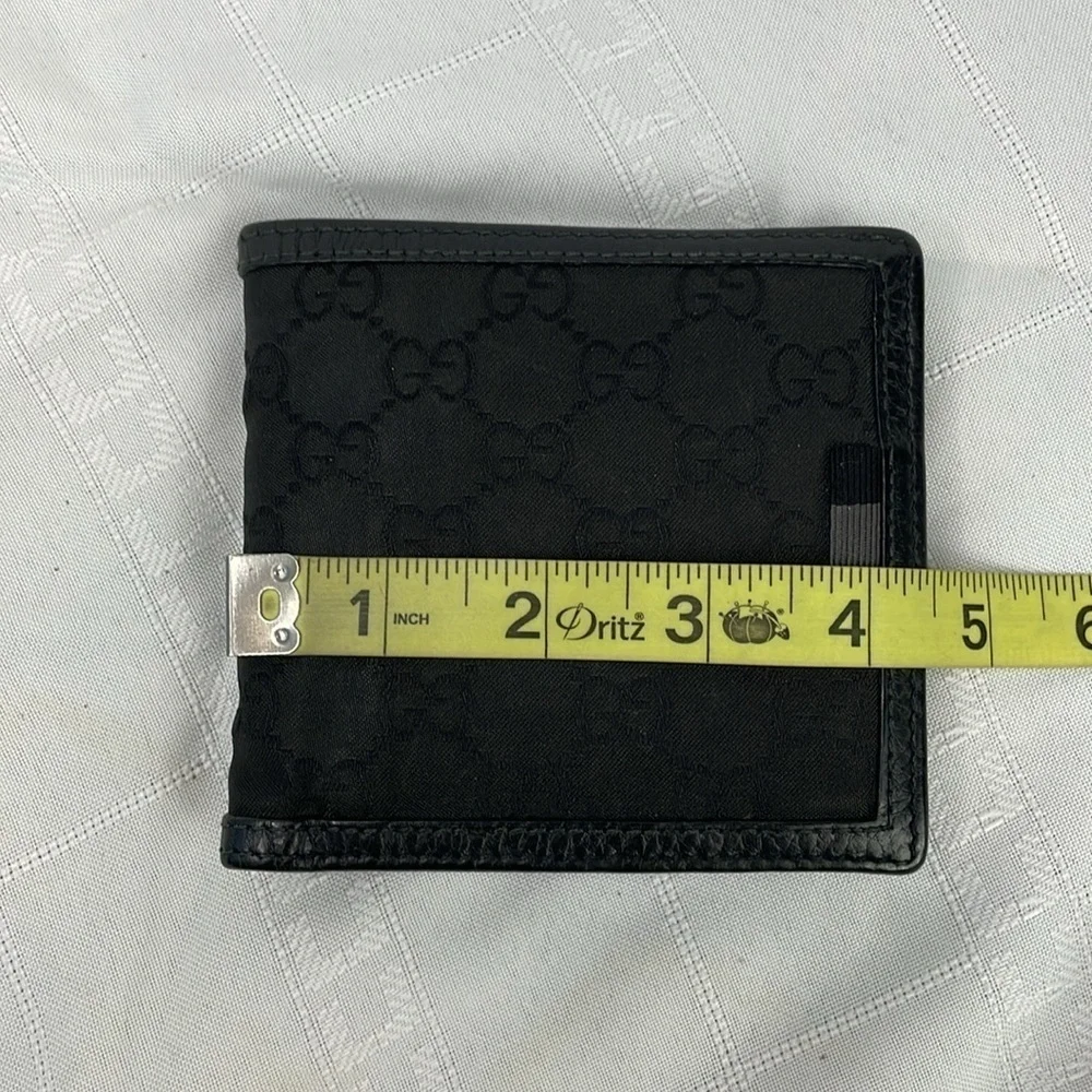 Gucci Bifold Compact Wallet GG Guccissima Monogram Canvas Black Web Tab